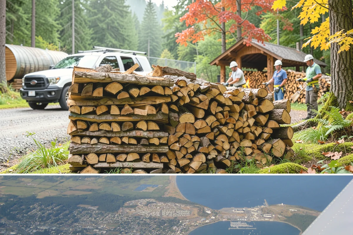 Firewood Recycling in Oak Harbor, Island County, WA - Recycling in spring cleanup season captures storm debris and gives recovered wood time to season.