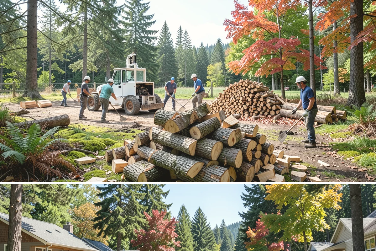 Firewood Recycling in Orting, Pierce County, WA - Recycling in spring cleanup season captures storm debris and gives recovered wood time to season.