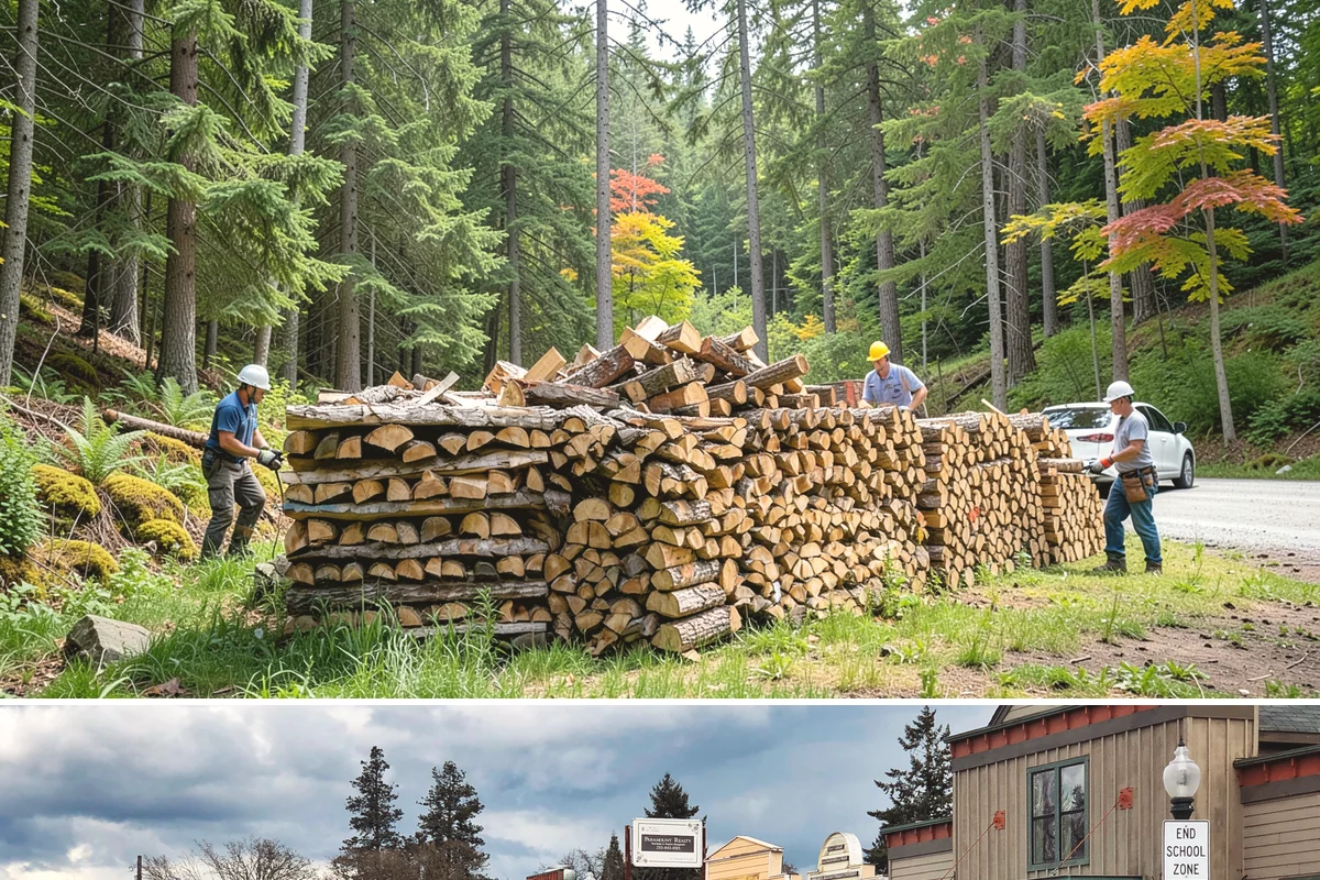 Firewood Recycling in Roy, Pierce County, WA - Recycling in spring cleanup season captures storm debris and gives recovered wood time to season.