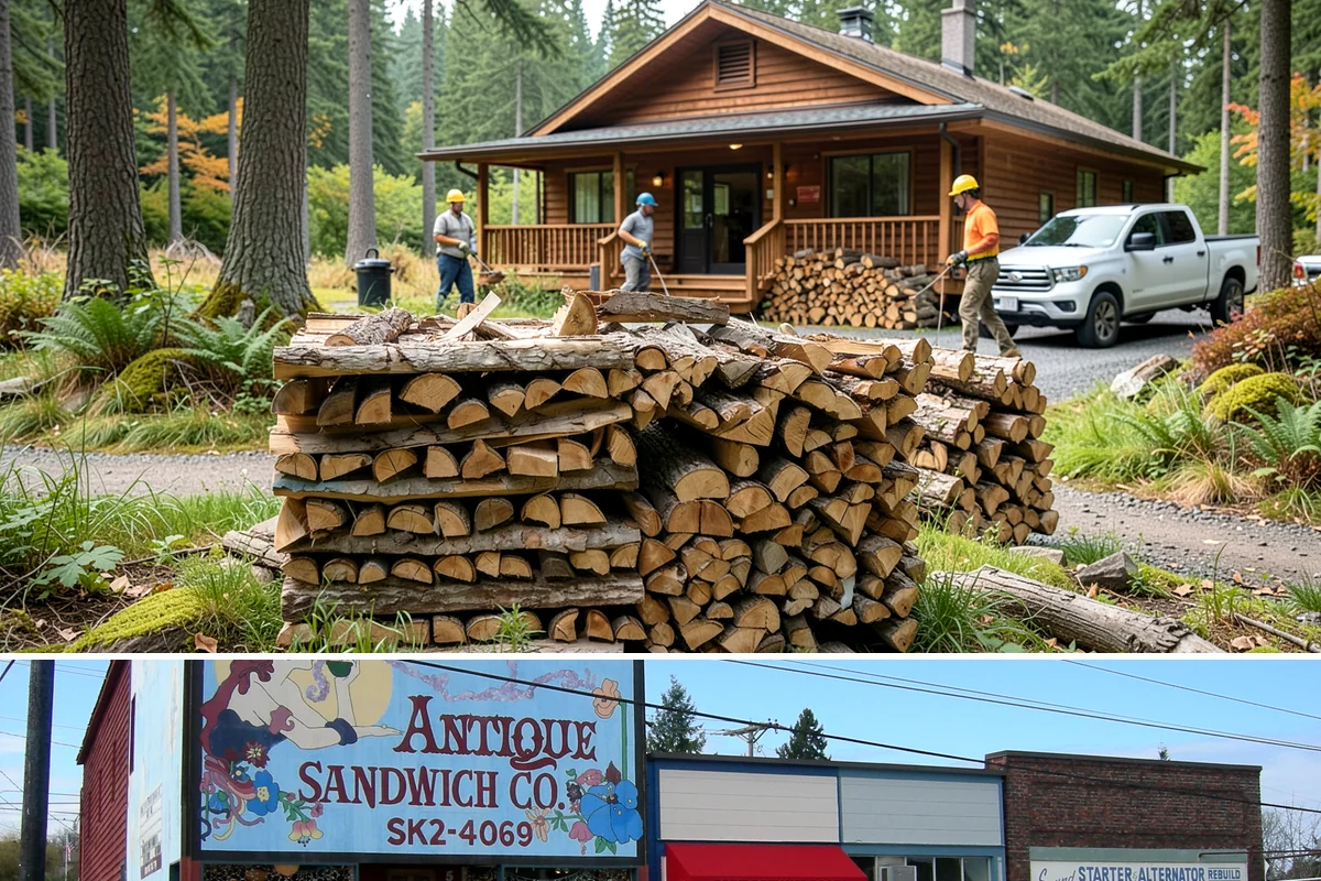 Firewood Recycling in Ruston, Pierce County, WA - Recycling in spring cleanup season captures storm debris and gives recovered wood time to season.