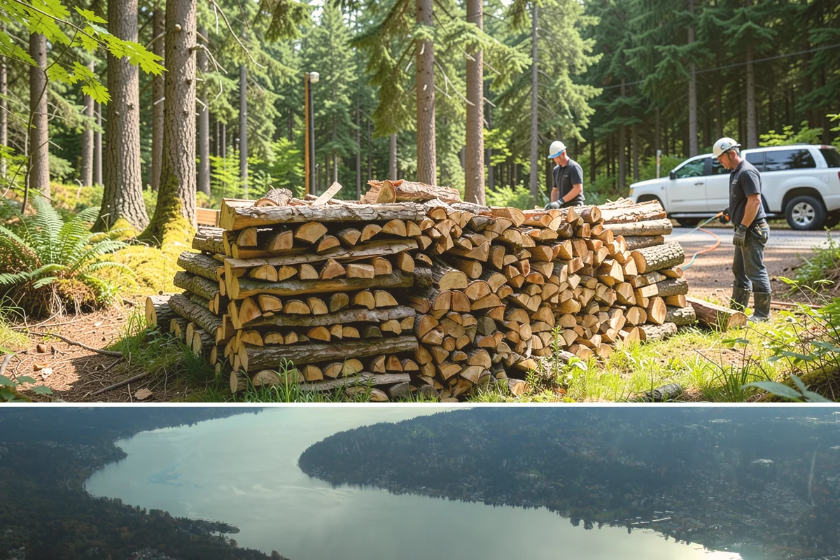 Firewood Recycling in Sammamish, King County, WA - Recycling in spring cleanup season captures storm debris and gives recovered wood time to season.