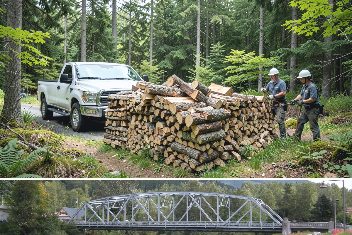 Firewood Recycling in Skykomish, King County, WA - Recycling in spring cleanup season captures storm debris and gives recovered wood time to season.