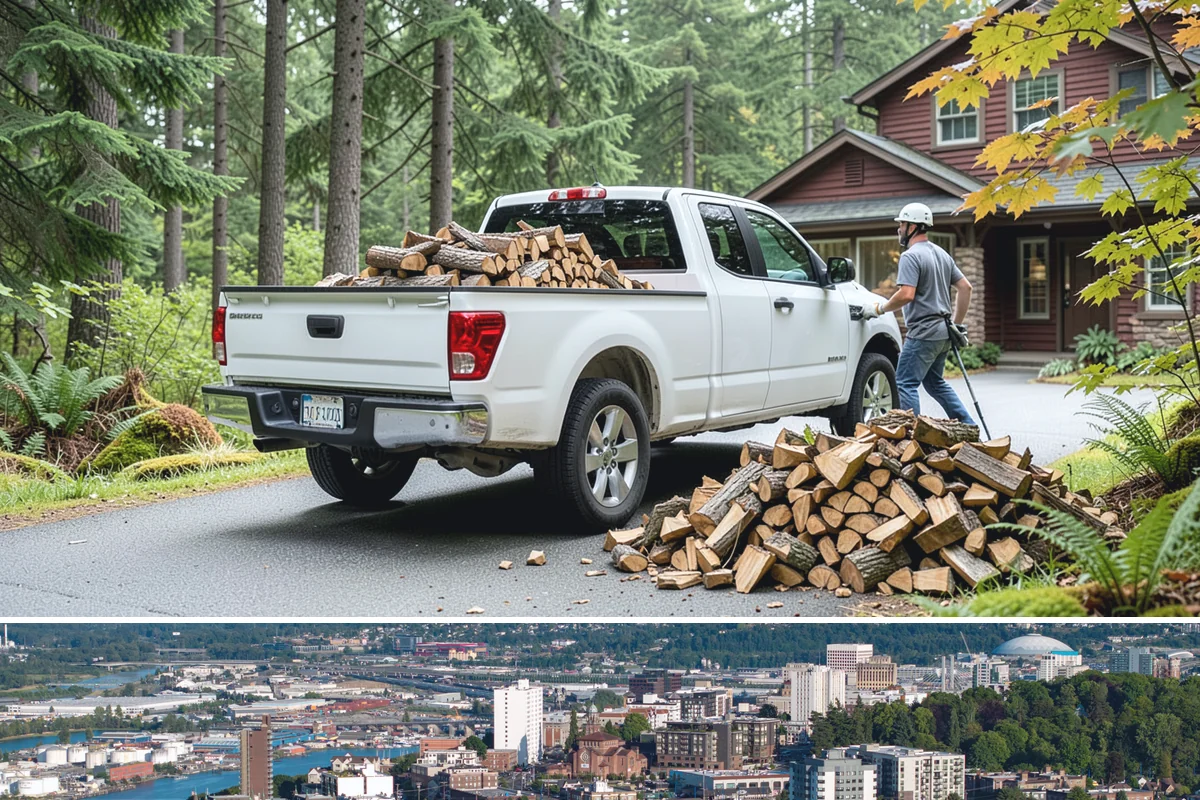 Firewood Recycling in Tacoma, Pierce County, WA - Recycling in spring cleanup season captures storm debris and gives recovered wood time to season.