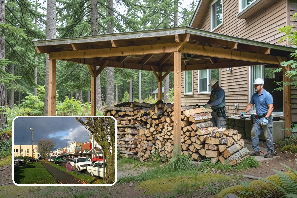 Firewood Relocation in Arlington, Snohomish County, WA - Moves heavy wood so you do not have to