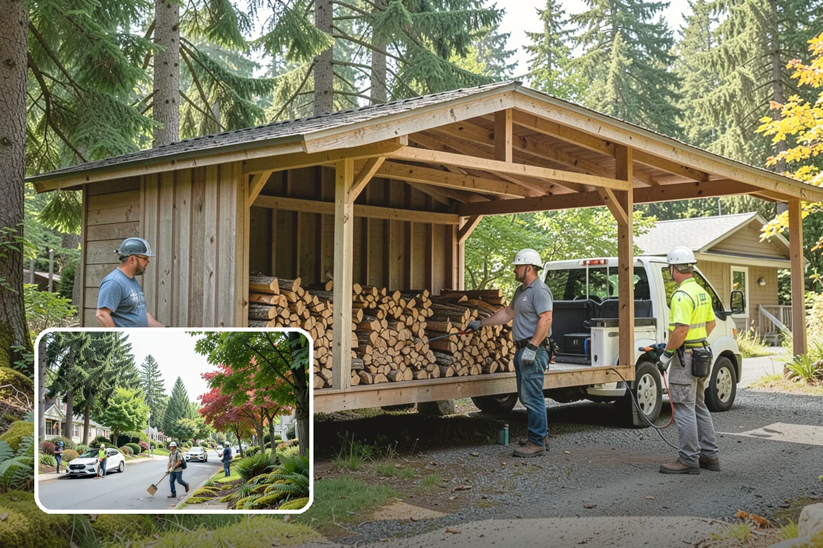 Firewood Relocation in Beaux Arts Village, King County, WA - Moves heavy wood so you do not have to