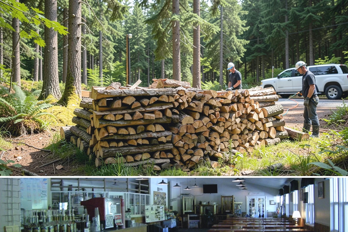 Firewood Relocation in Black Diamond, King County, WA - Often requested in early fall when moving wood into covered storage ahead of winter.