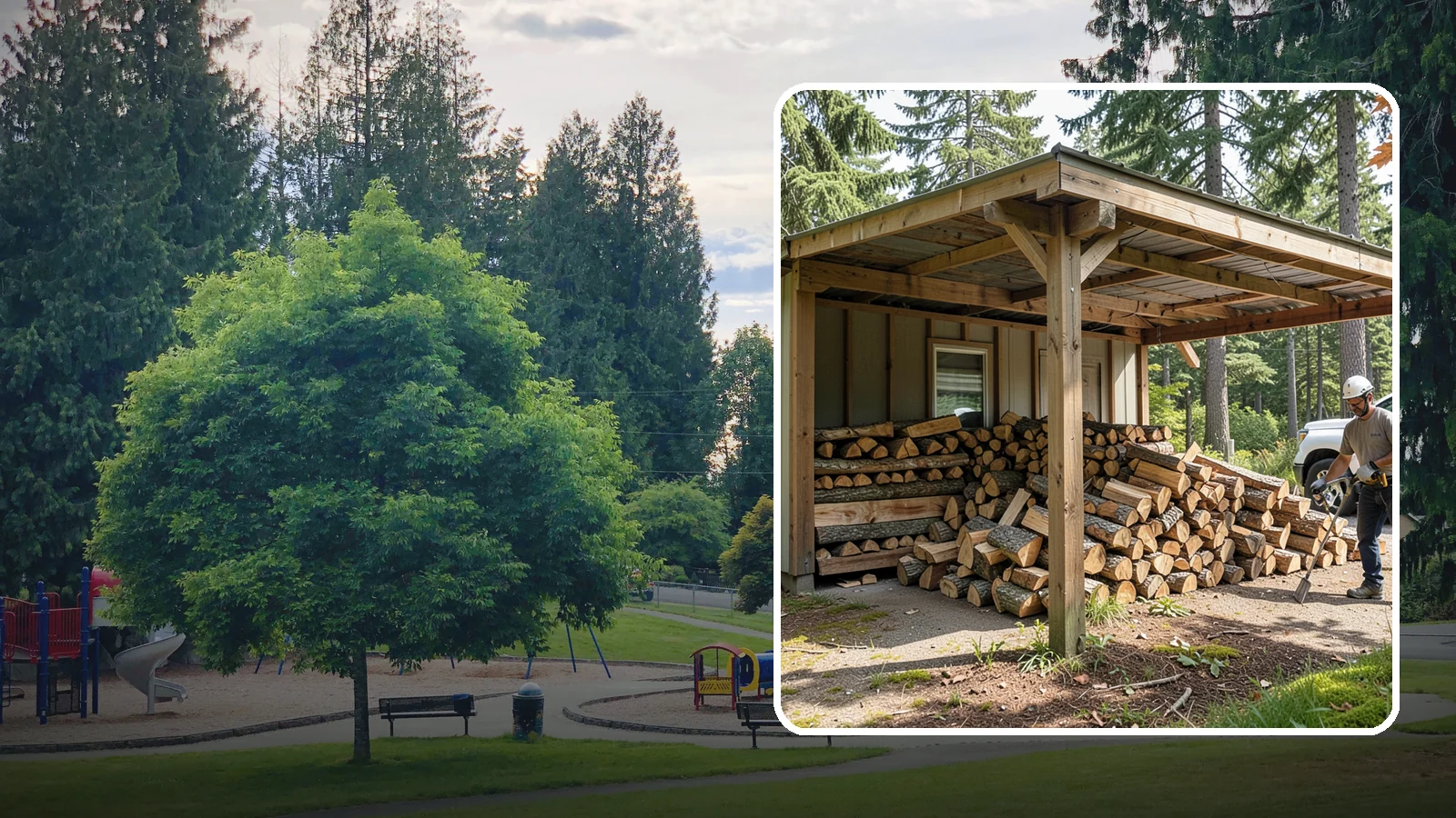 Firewood Relocation in Bonney Lake, Pierce County, WA - Our firewood relocation service moves your existing wood supply to a new spot, shed, or property without the back-breaking work.