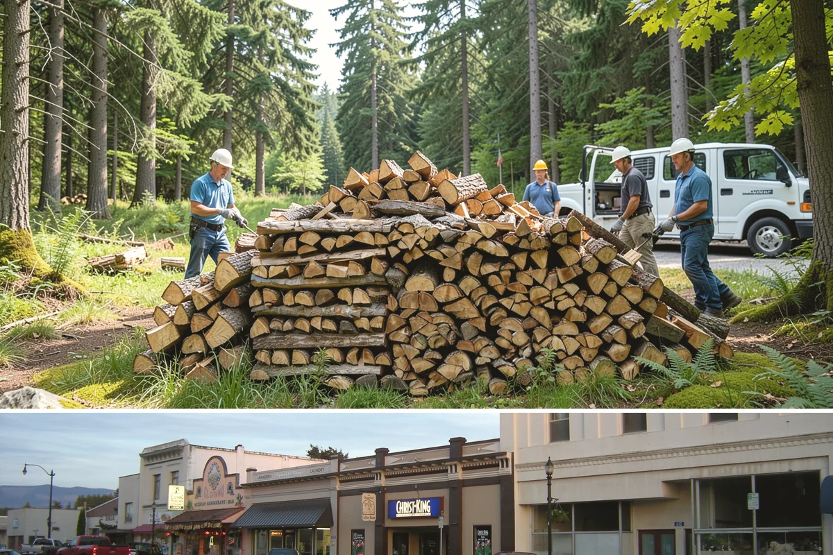Firewood Relocation in Burlington, Skagit County, WA - Often requested in early fall when moving wood into covered storage ahead of winter.