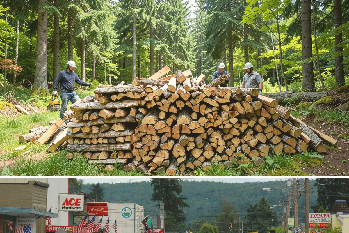 Firewood Relocation in Carnation, King County, WA - Often requested in early fall when moving wood into covered storage ahead of winter.