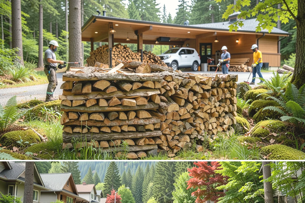 Firewood Relocation in Darrington, Snohomish County, WA - Often requested in early fall when moving wood into covered storage ahead of winter.