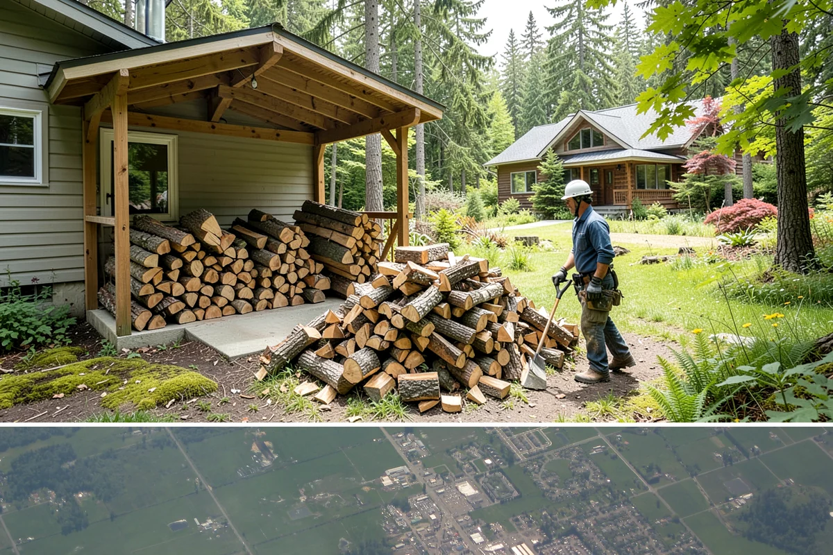 Firewood Relocation in Enumclaw, King County, WA - Often requested in early fall when moving wood into covered storage ahead of winter.