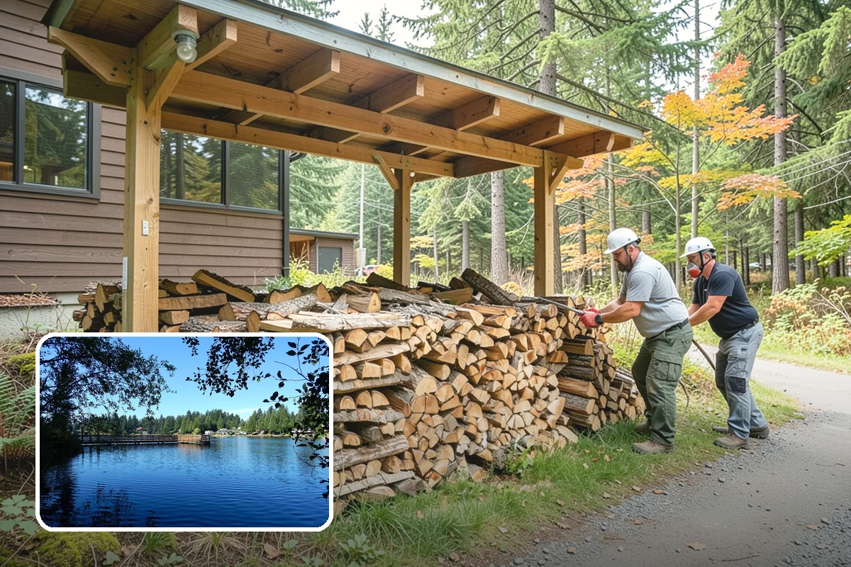 Firewood Relocation in Federal Way, King County, WA - Moves heavy wood so you do not have to