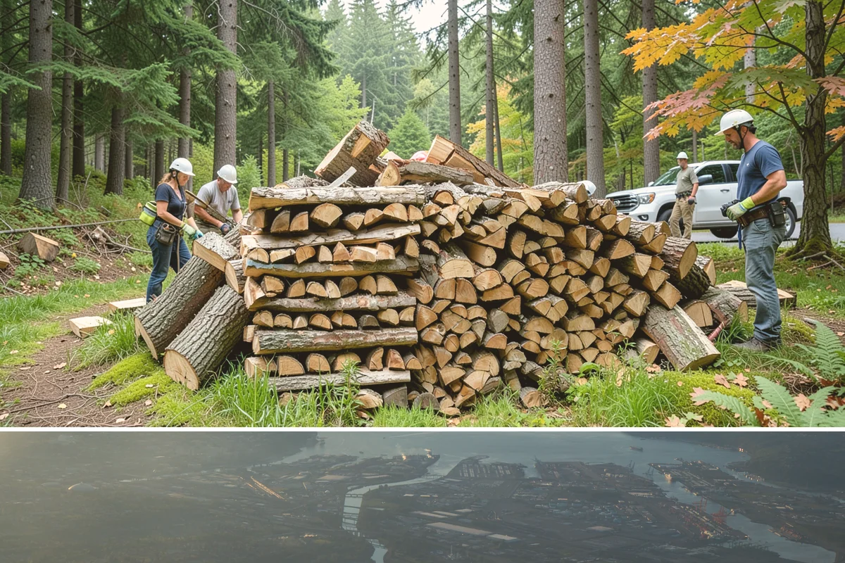 Firewood Relocation in Fife, Pierce County, WA - Often requested in early fall when moving wood into covered storage ahead of winter.