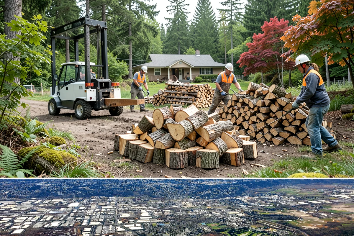 Firewood Relocation in Kent, King County, WA - Often requested in early fall when moving wood into covered storage ahead of winter.