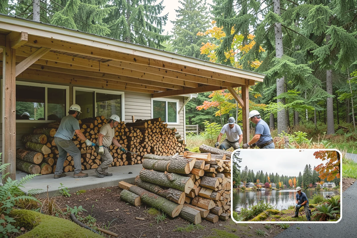 Firewood Relocation in La Conner, Skagit County, WA - Moves heavy wood so you do not have to