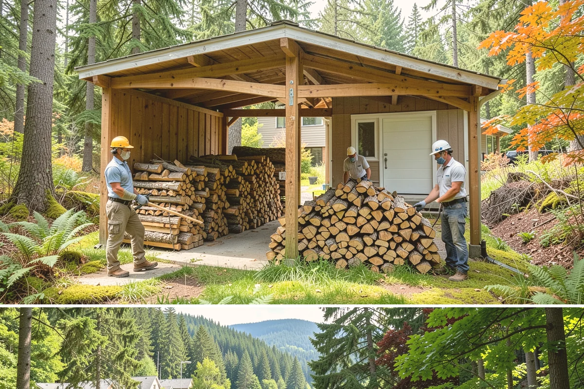 Firewood Relocation in Lake Forest Park, King County, WA - Often requested in early fall when moving wood into covered storage ahead of winter.