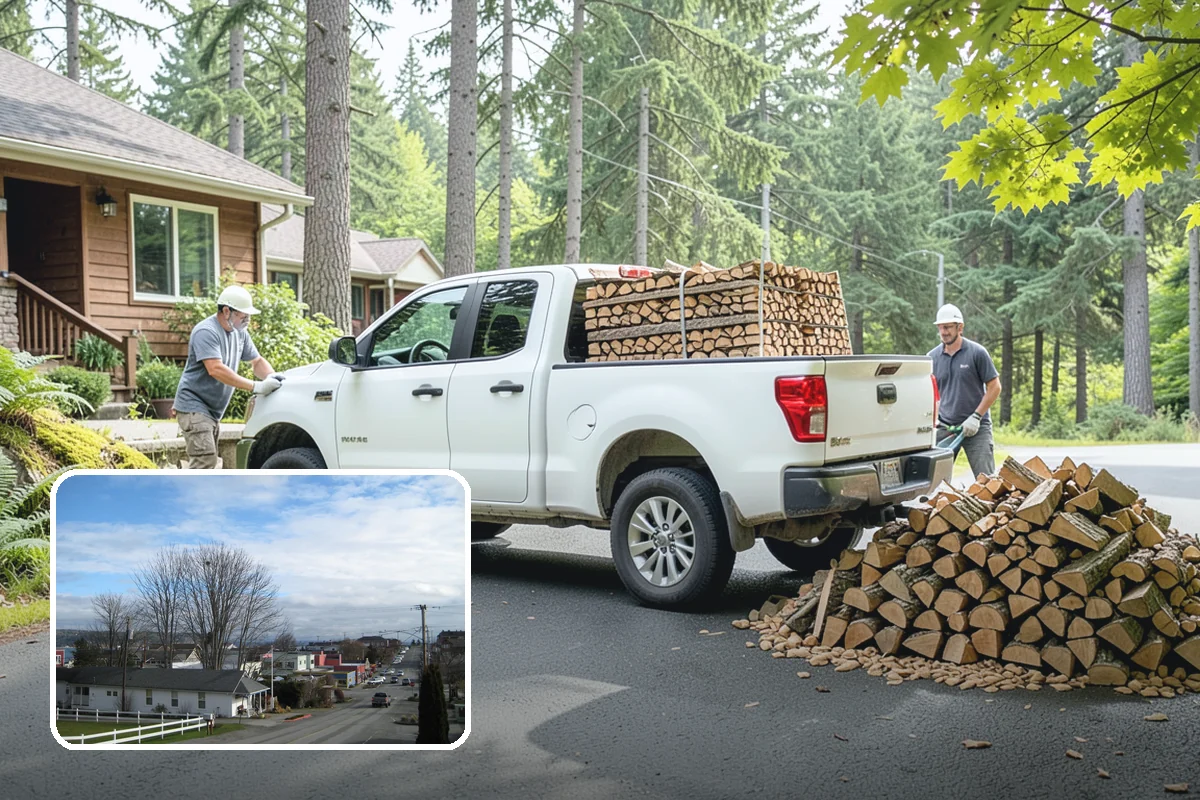 Firewood Relocation in Langley, Island County, WA - Moves heavy wood so you do not have to
