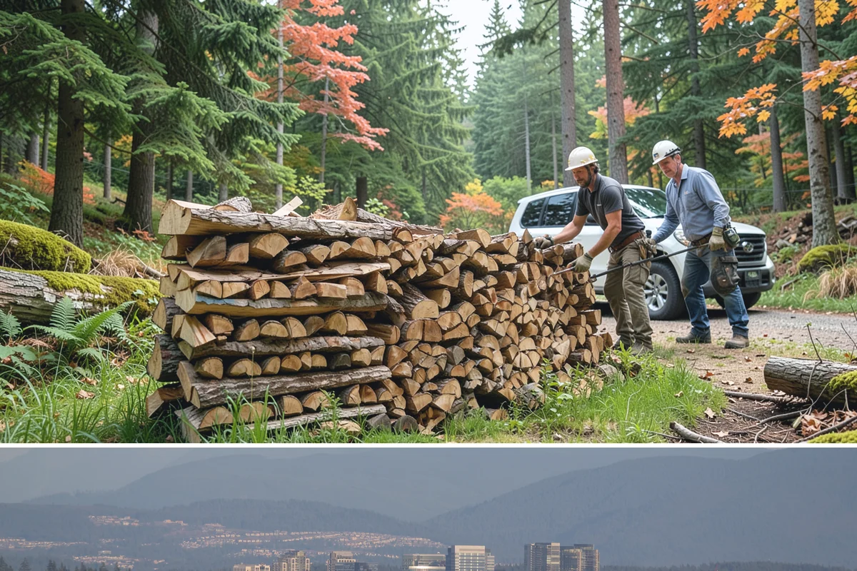 Firewood Relocation in Medina, King County, WA - Often requested in early fall when moving wood into covered storage ahead of winter.