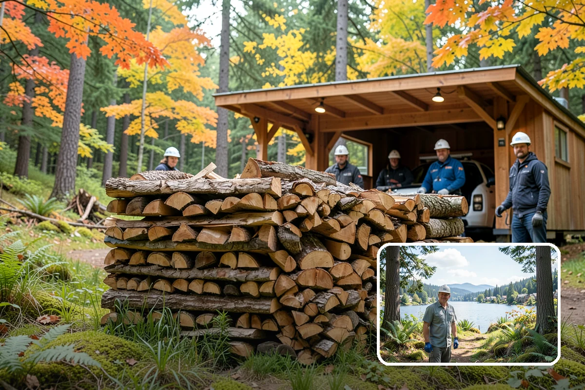 Firewood Relocation in Milton, King County, WA - Moves heavy wood so you do not have to