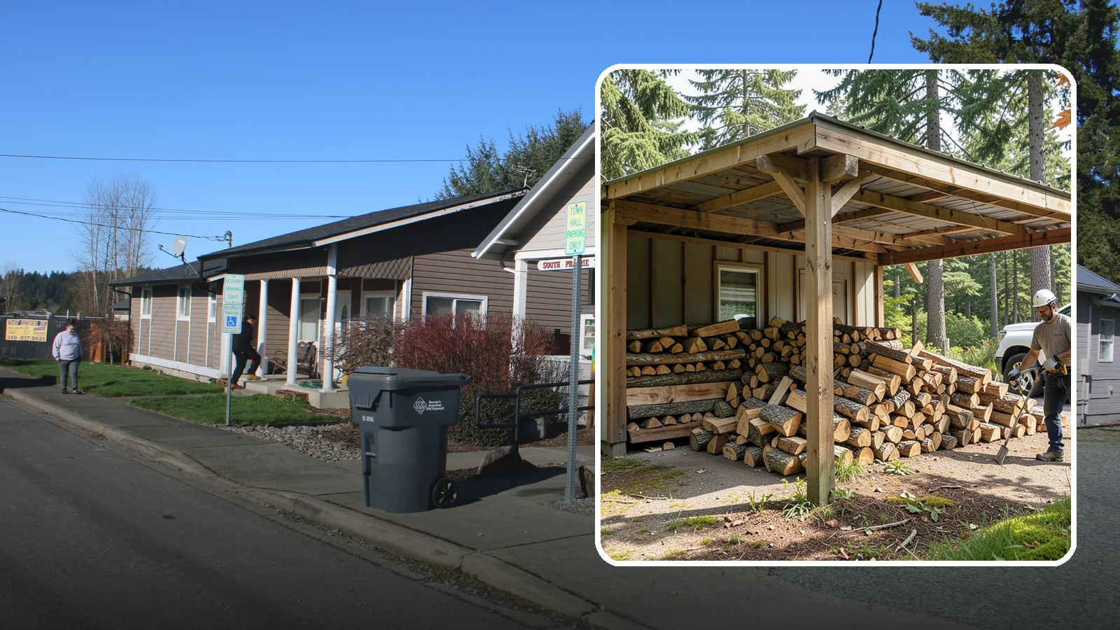 Firewood Relocation in South Prairie, Pierce County, WA - Our firewood relocation service moves your existing wood supply to a new spot, shed, or property without the back-breaking work.