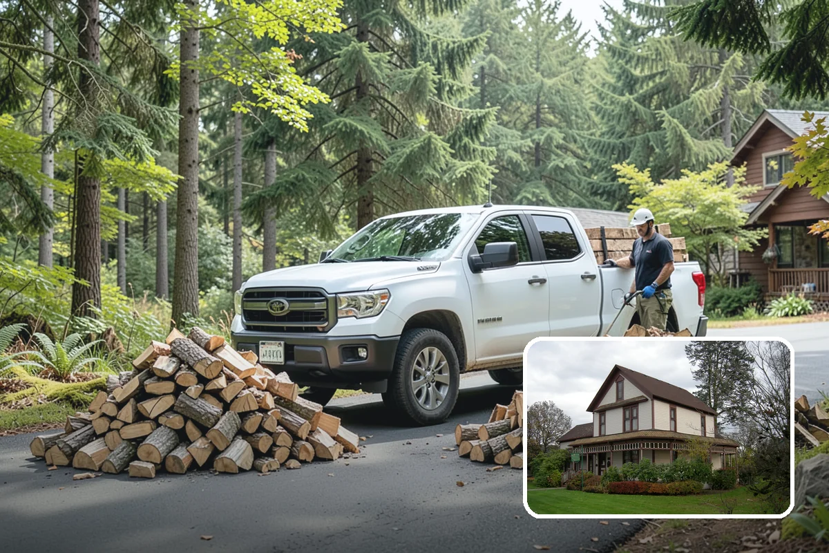 Firewood Relocation in Sumner, Pierce County, WA - Moves heavy wood so you do not have to