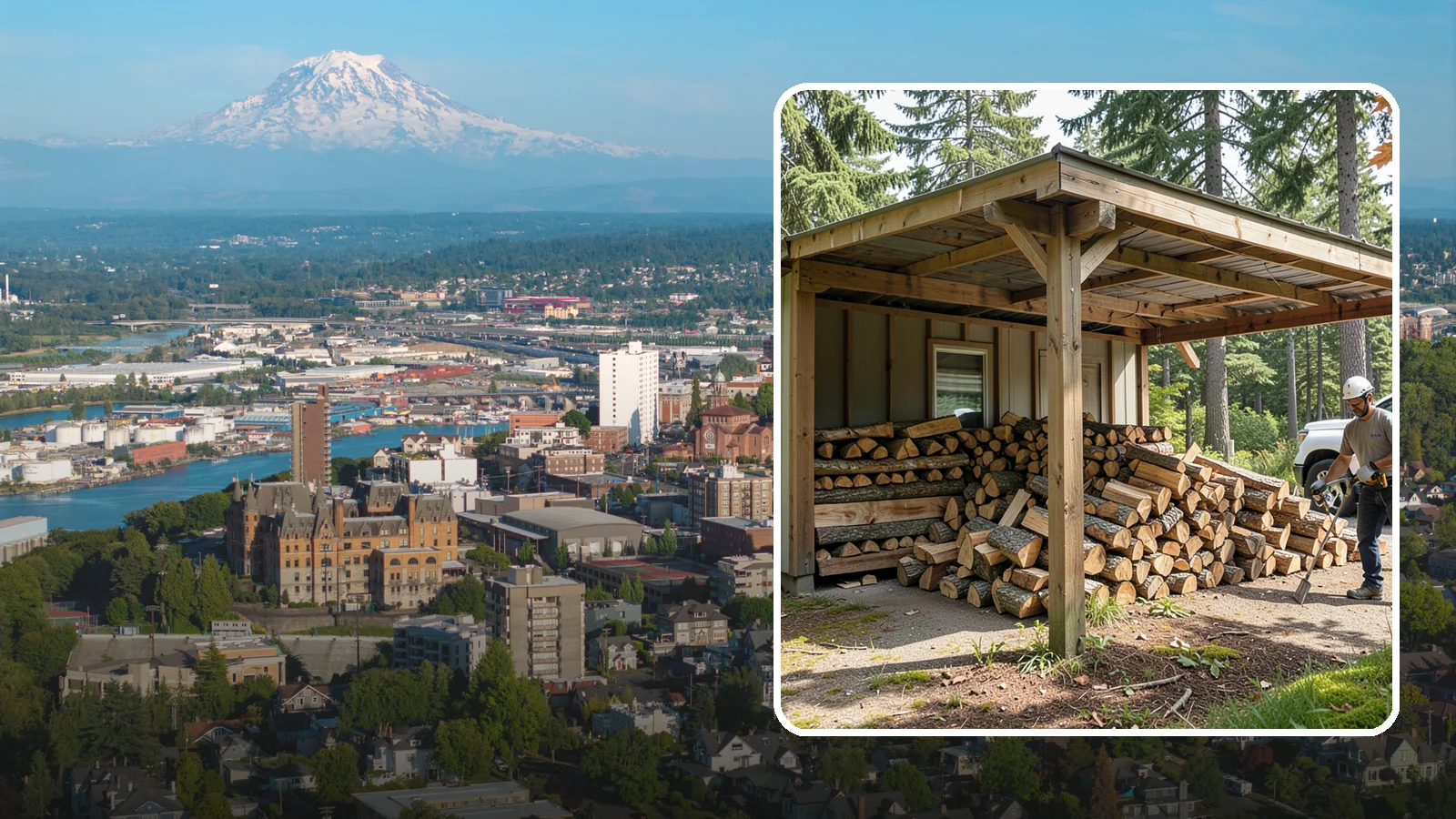 Firewood Relocation in Tacoma, Pierce County, WA - Our firewood relocation service moves your existing wood supply to a new spot, shed, or property without the back-breaking work.