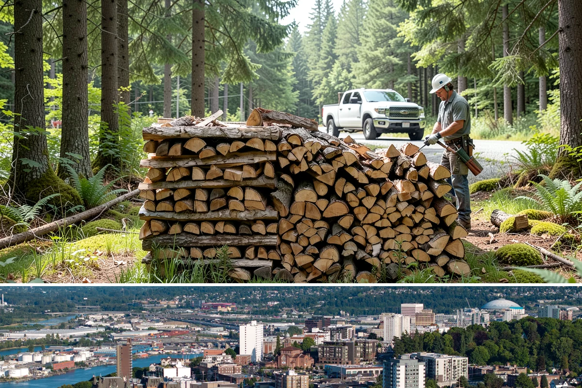 Firewood Relocation in Tacoma, Pierce County, WA - Often requested in early fall when moving wood into covered storage ahead of winter.