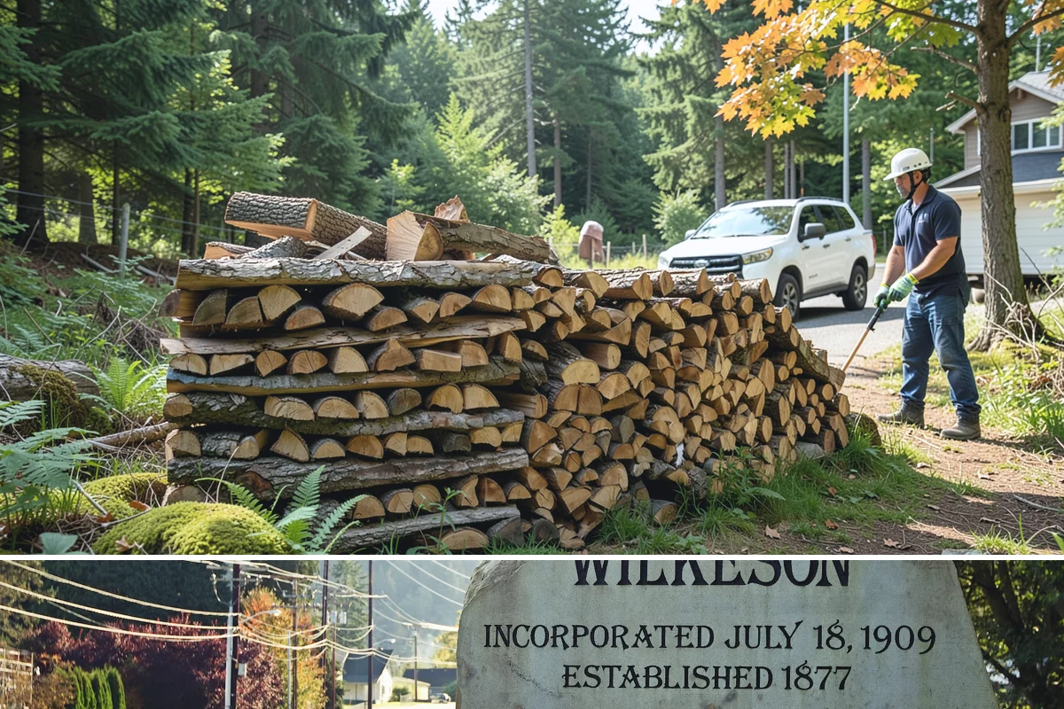 Firewood Relocation in Wilkeson, Pierce County, WA - Often requested in early fall when moving wood into covered storage ahead of winter.