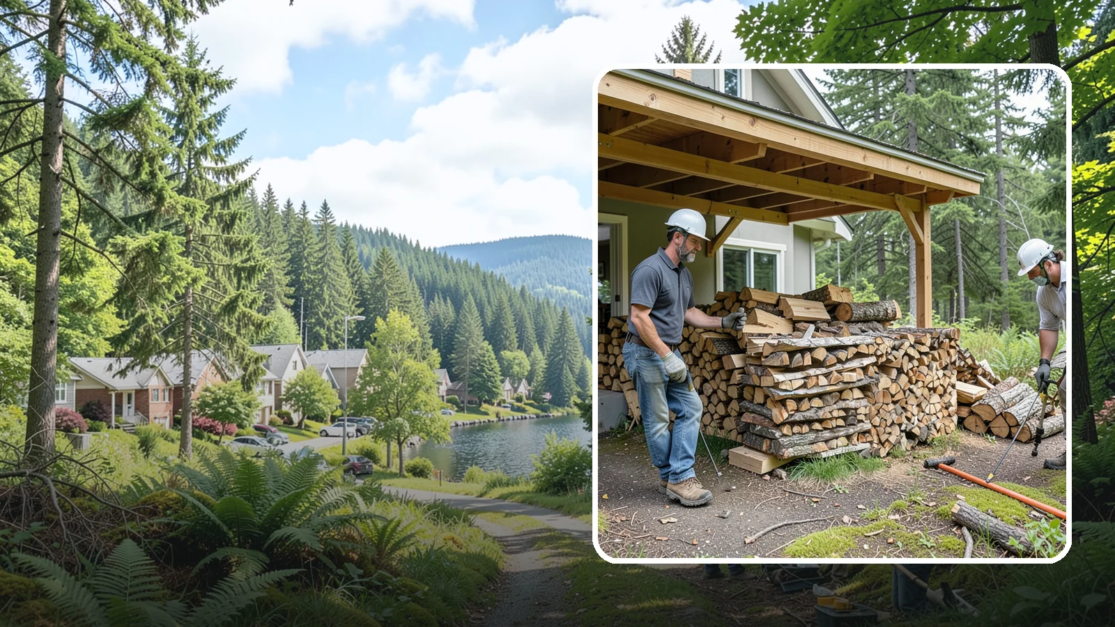 Firewood Restocking in Lake Forest Park, King County, WA - We monitor and refill your firewood supply on a recurring basis so you never run out during the heating season.