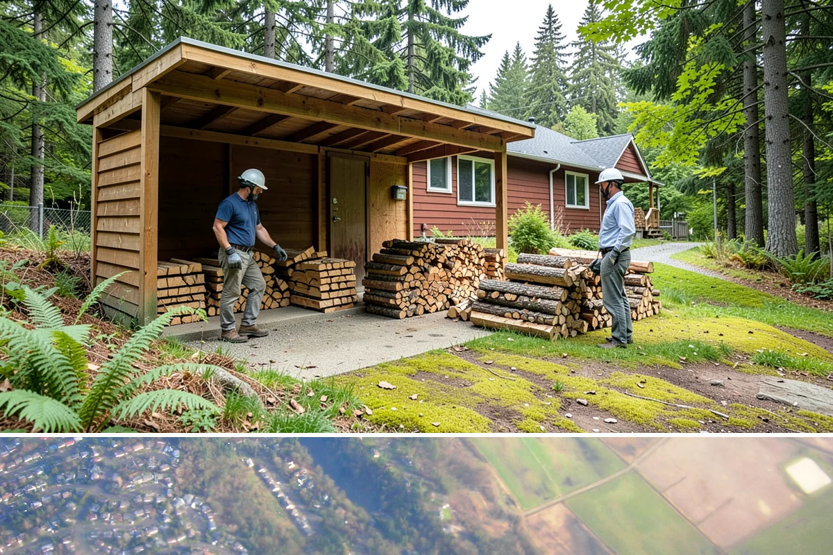Firewood Rotation in Algona, King County, WA - Set up rotation heading into fall so seasoned wood is up front for the heating season.