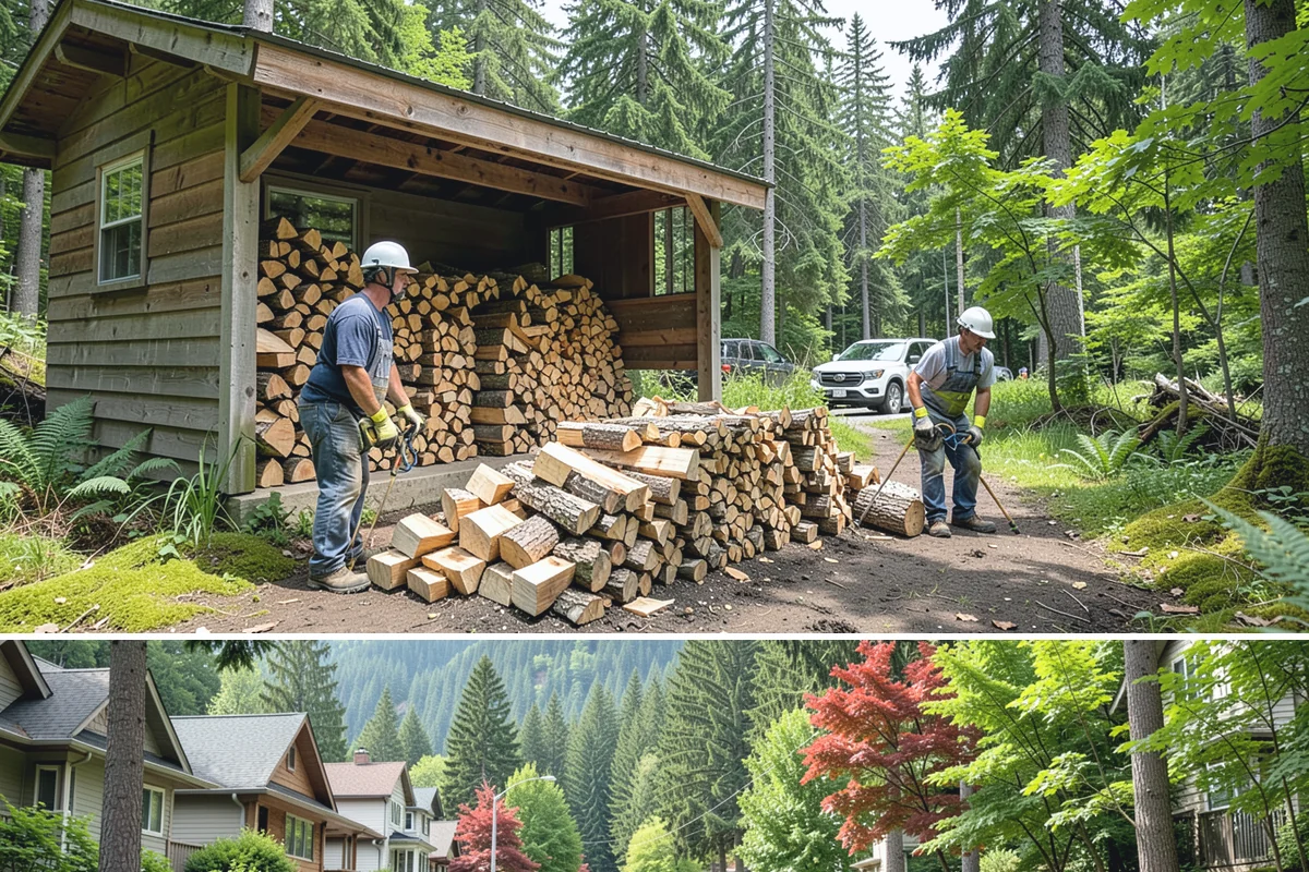 Firewood Rotation in Darrington, WA - Set up rotation heading into fall so seasoned wood is up front for the heating season.