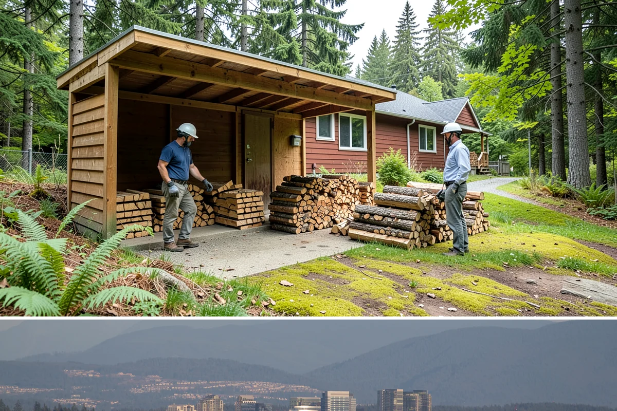 Firewood Rotation in Medina, King County, WA - Set up rotation heading into fall so seasoned wood is up front for the heating season.