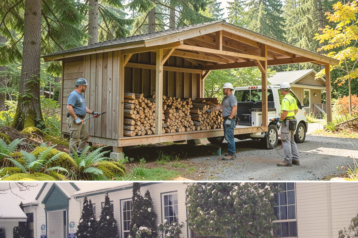 Firewood Rotation in Pacific, King County, WA - Set up rotation heading into fall so seasoned wood is up front for the heating season.