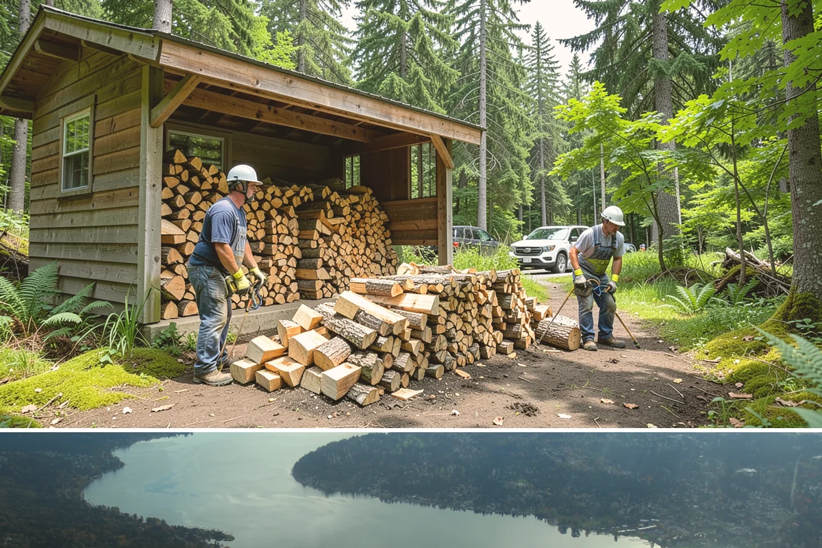 Firewood Rotation in Sammamish, King County, WA - Set up rotation heading into fall so seasoned wood is up front for the heating season.