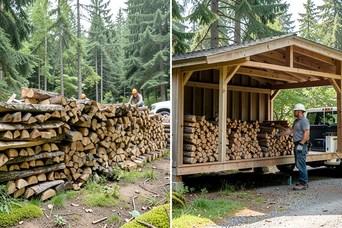 Firewood Rotation in SeaTac, WA - Inspect current stacks and seasoning levels