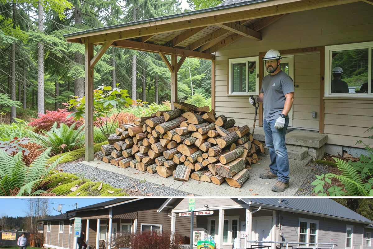 Firewood Rotation in South Prairie, Pierce County, WA - Set up rotation heading into fall so seasoned wood is up front for the heating season.