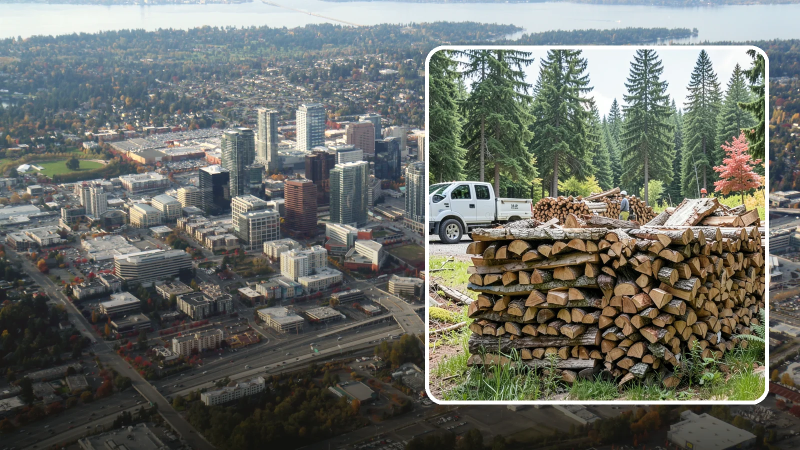 Firewood Sales in Bellevue, King County, WA - We sell dependable, properly seasoned firewood by the quantity you need for reliable heat through the damp Pacific Northwest...