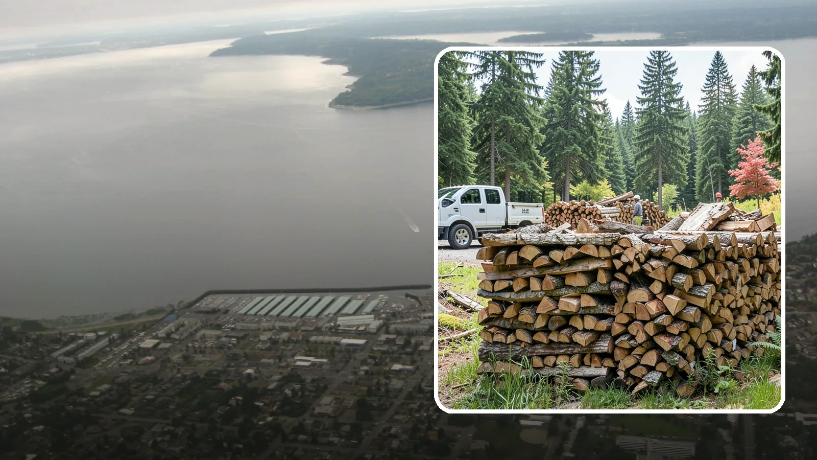 Firewood Sales in Des Moines, King County, WA - We sell dependable, properly seasoned firewood by the quantity you need for reliable heat through the damp Pacific Northwest...