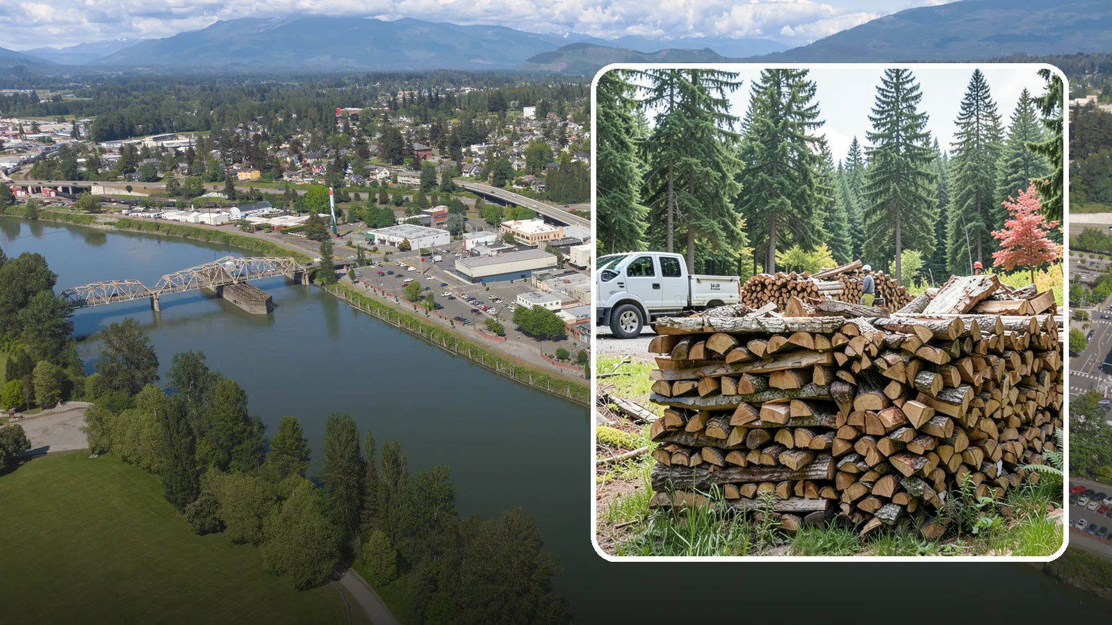 Firewood Sales in Mount Vernon, Skagit County, WA - We sell dependable, properly seasoned firewood by the quantity you need for reliable heat through the damp Pacific Northwest...