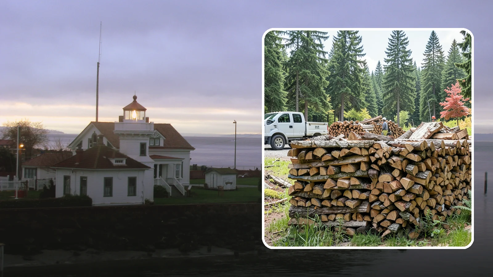 Firewood Sales in Mukilteo, Snohomish County, WA - We sell dependable, properly seasoned firewood by the quantity you need for reliable heat through the damp Pacific Northwest...