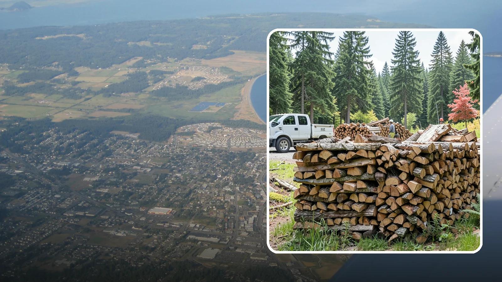 Firewood Sales in Oak Harbor, Island County, WA - We sell dependable, properly seasoned firewood by the quantity you need for reliable heat through the damp Pacific Northwest...