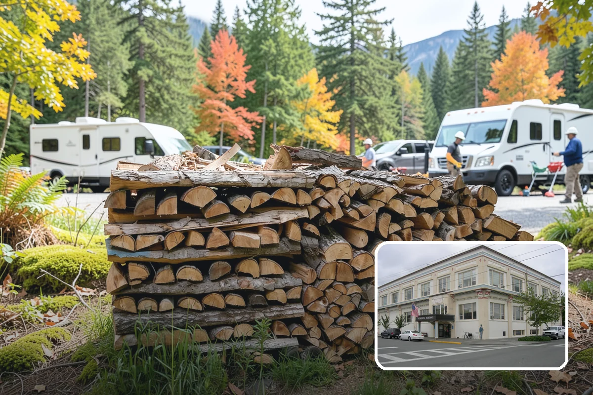 Firewood Splitting in Anacortes, Skagit County, WA - Splitting speeds up drying in a damp climate