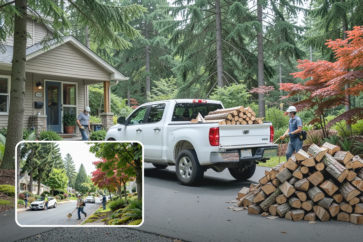 Firewood Splitting in Beaux Arts Village, King County, WA - Splitting speeds up drying in a damp climate