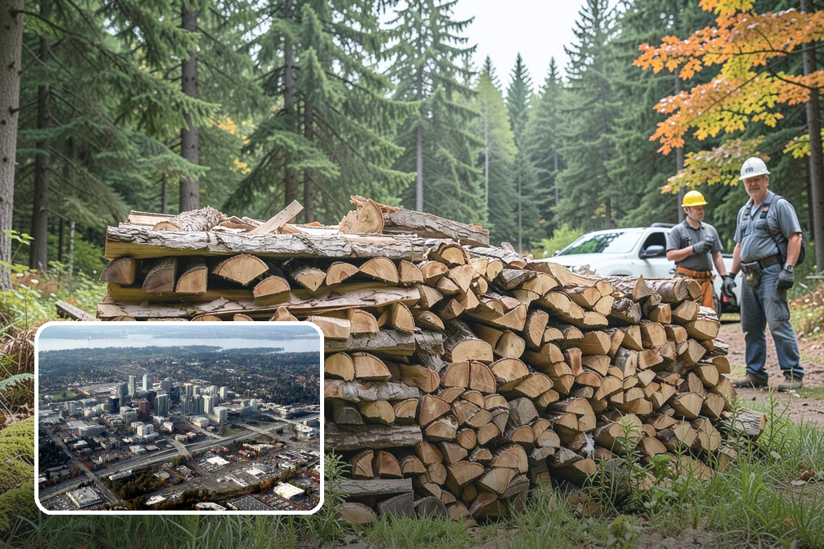 Firewood Splitting in Bellevue, King County, WA - Splitting speeds up drying in a damp climate