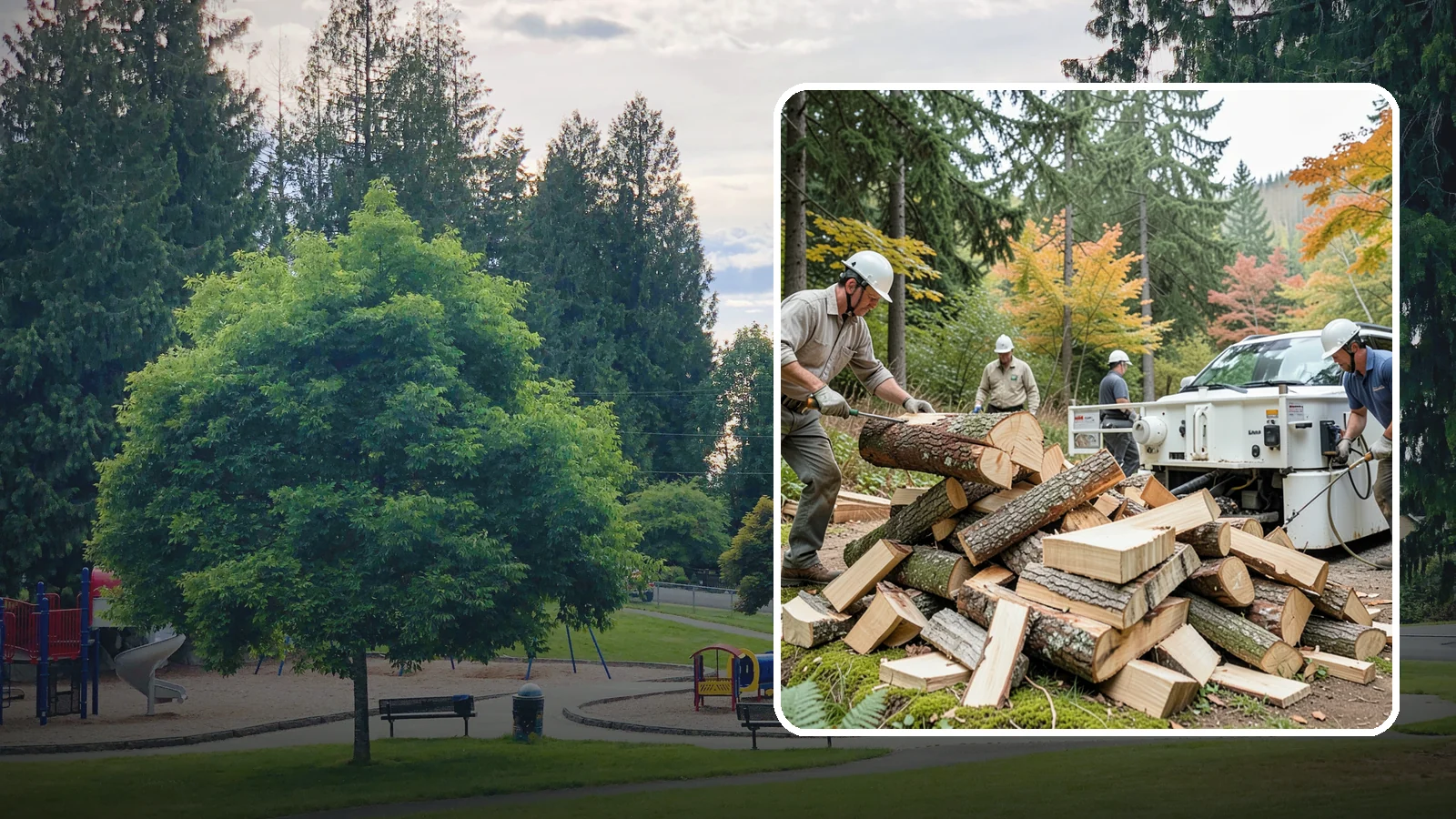 Firewood Splitting in Bonney Lake, Pierce County, WA - Firewood splitting that opens up rounds for faster drying and easier handling.