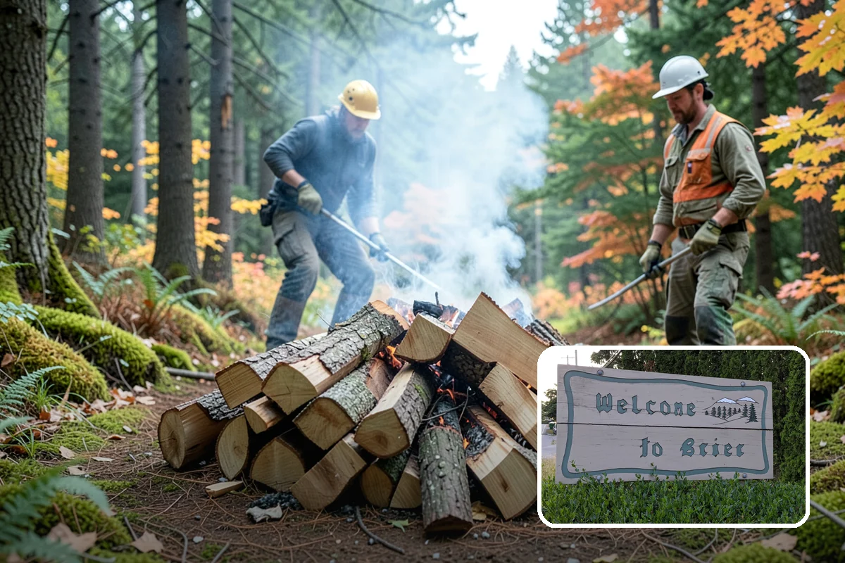 Firewood Splitting in Brier, Snohomish County, WA - Splitting speeds up drying in a damp climate