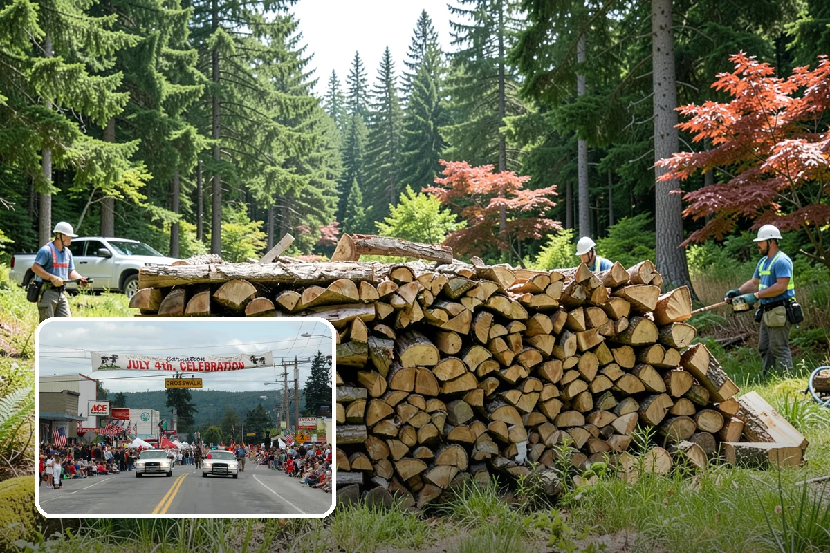Firewood Splitting in Carnation, King County, WA - Splitting speeds up drying in a damp climate
