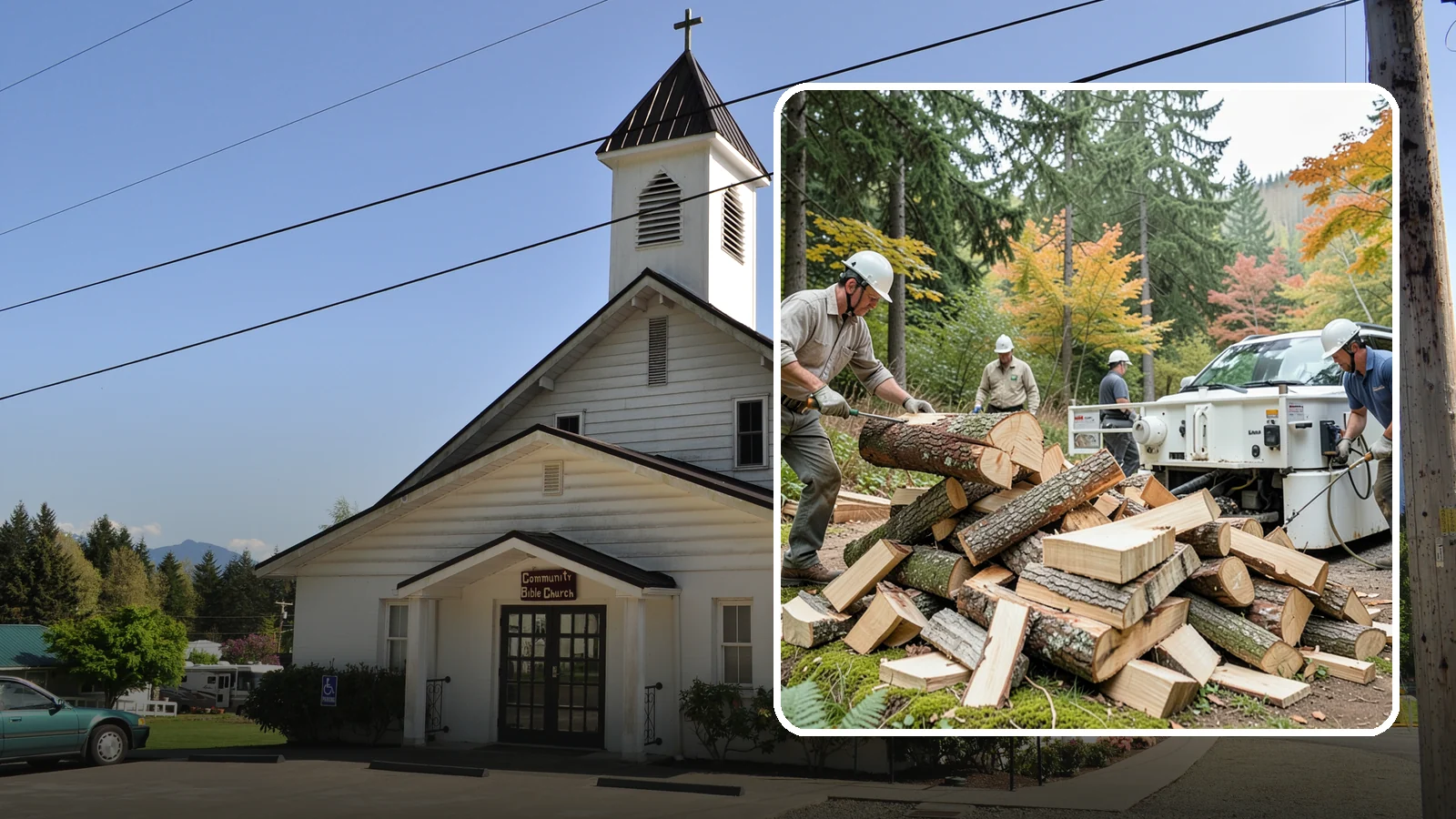 Firewood Splitting in Concrete, Skagit County, WA - Firewood splitting that opens up rounds for faster drying and easier handling.