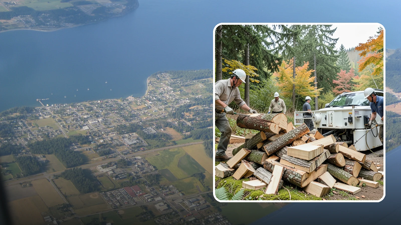 Firewood Splitting in Coupeville, Island County, WA - Firewood splitting that opens up rounds for faster drying and easier handling.