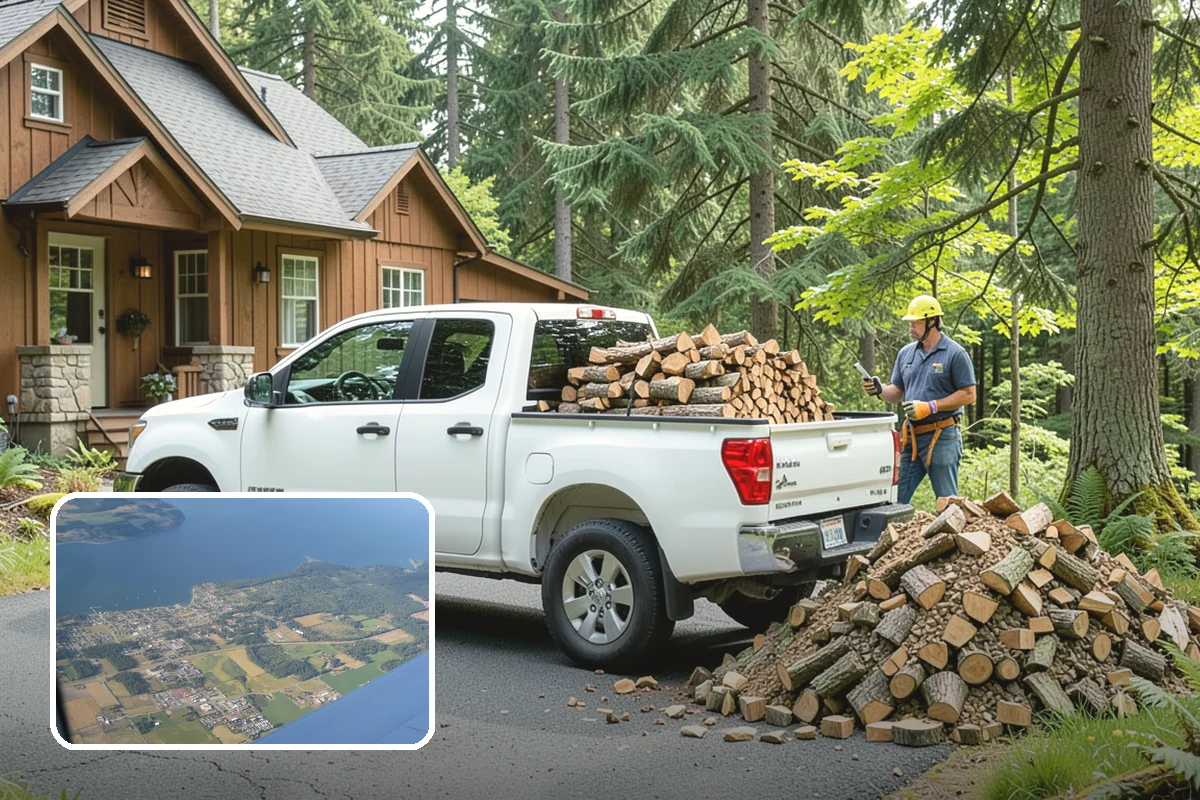 Firewood Splitting in Coupeville, Island County, WA - Splitting speeds up drying in a damp climate